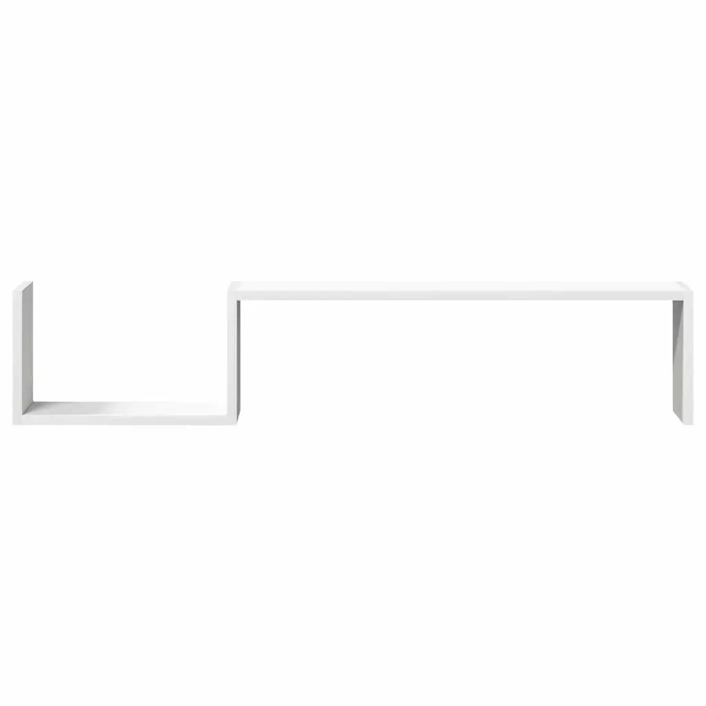 Wall Shelves Engineered Wood 100 x 15 x 20 cm White Floating Display Shelf 2 Pieces