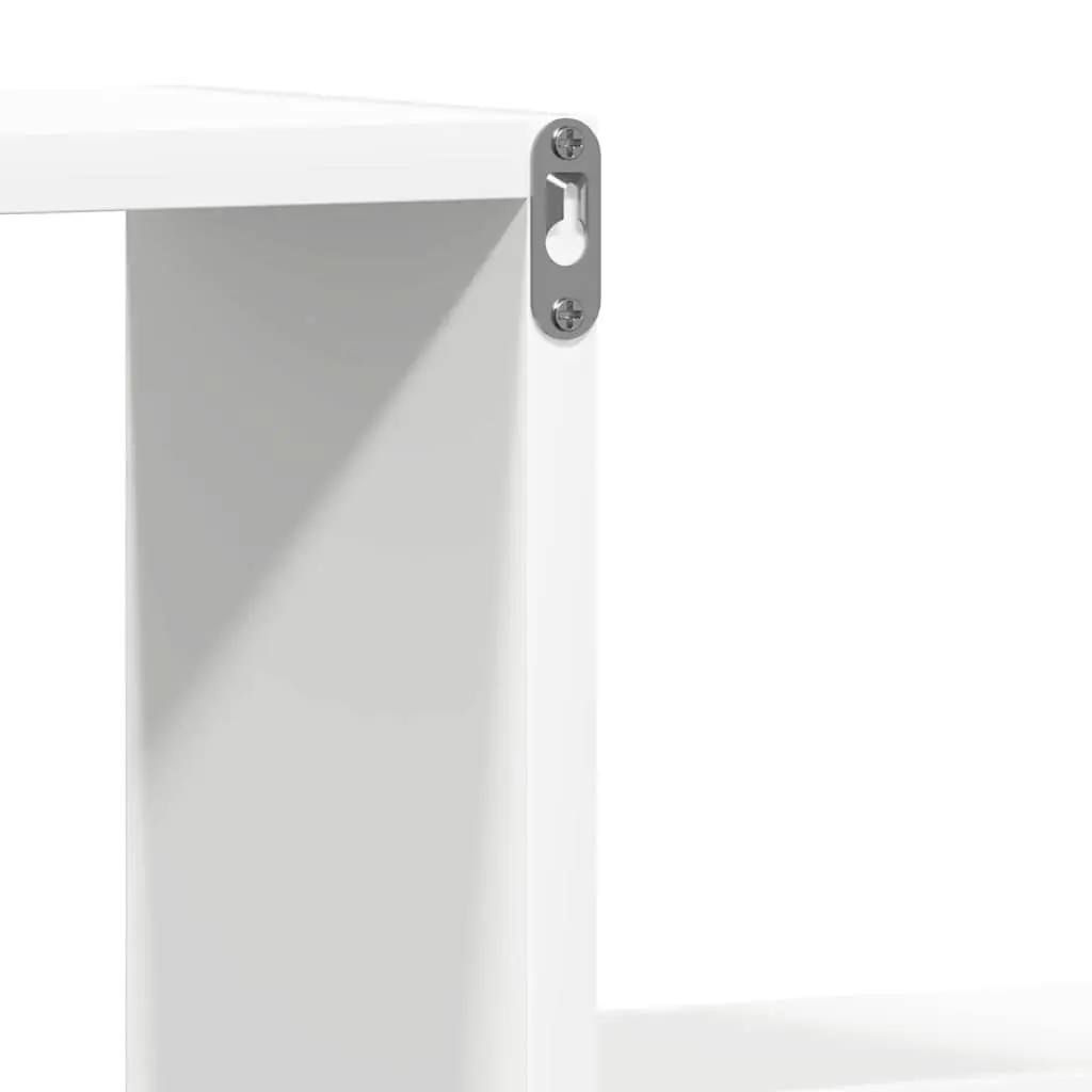 Wall Shelves Engineered Wood 100 x 15 x 20 cm White Floating Display Shelf 2 Pieces