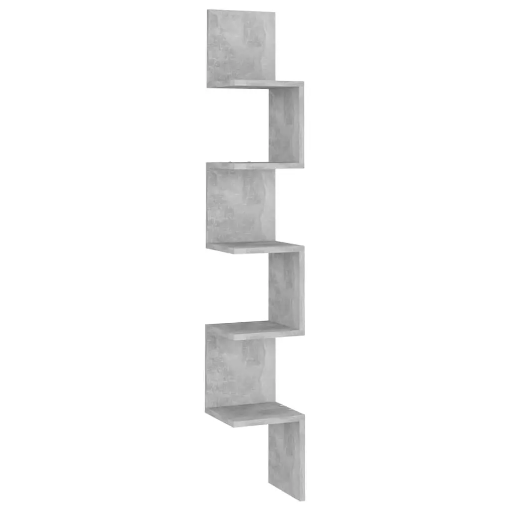 Wall Corner Shelf Engineered Wood 20 x 20 x 127.5 cm Grey