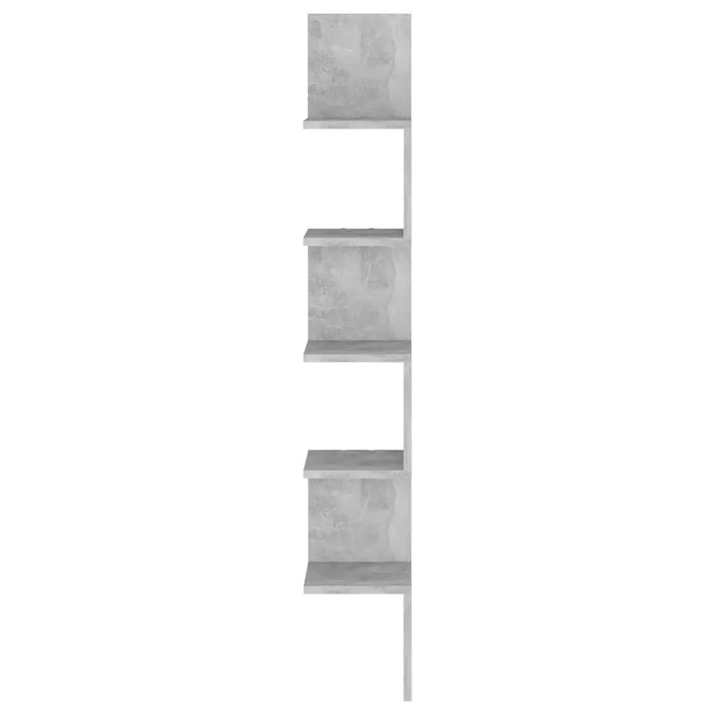 Wall Corner Shelf Engineered Wood 20 x 20 x 127.5 cm Grey