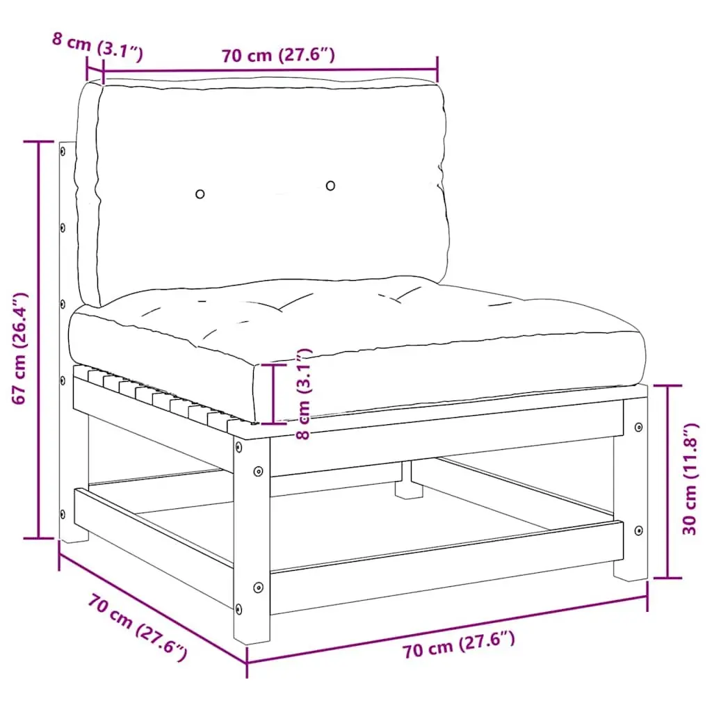 2 Piece Garden Lounge Set Solid Pinewood Modular Anthracite