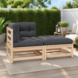 2 Piece Outdoor Lounge Set Garden Sectional Sofa Modular Cushions Anthracite