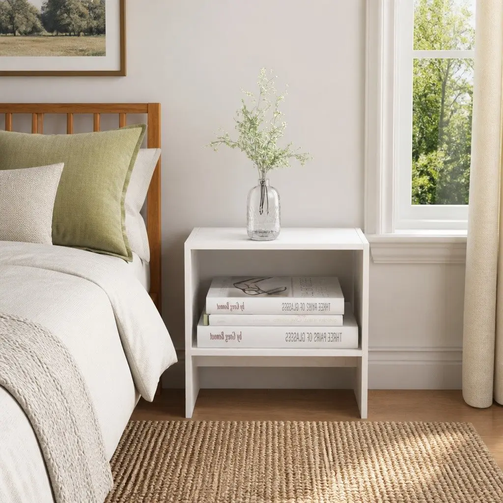 Bedside Cabinets Solid Pinewood White 40 x 30.5 x 40 cm 2 Piece