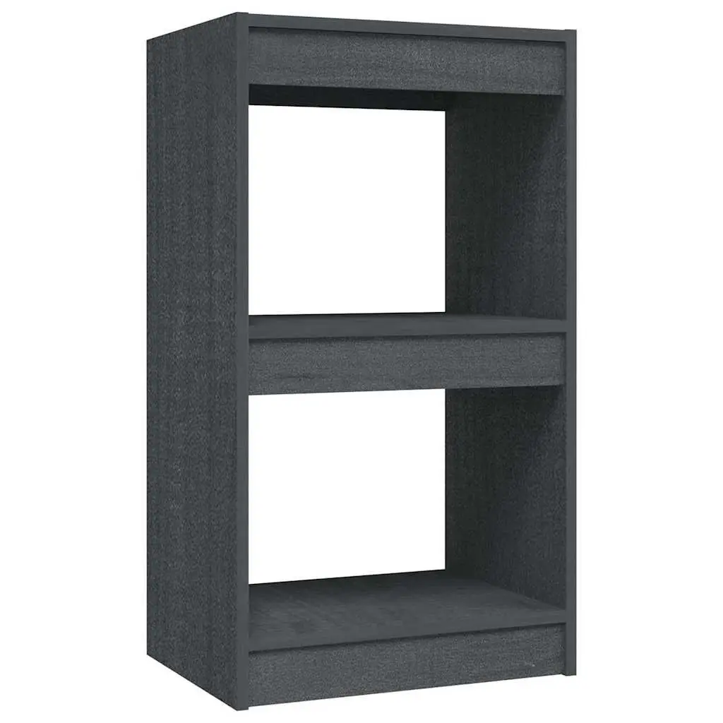 Grey Solid Pinewood Book Shelf Unit 40x30x71.5cm Storage and Display Cabinet