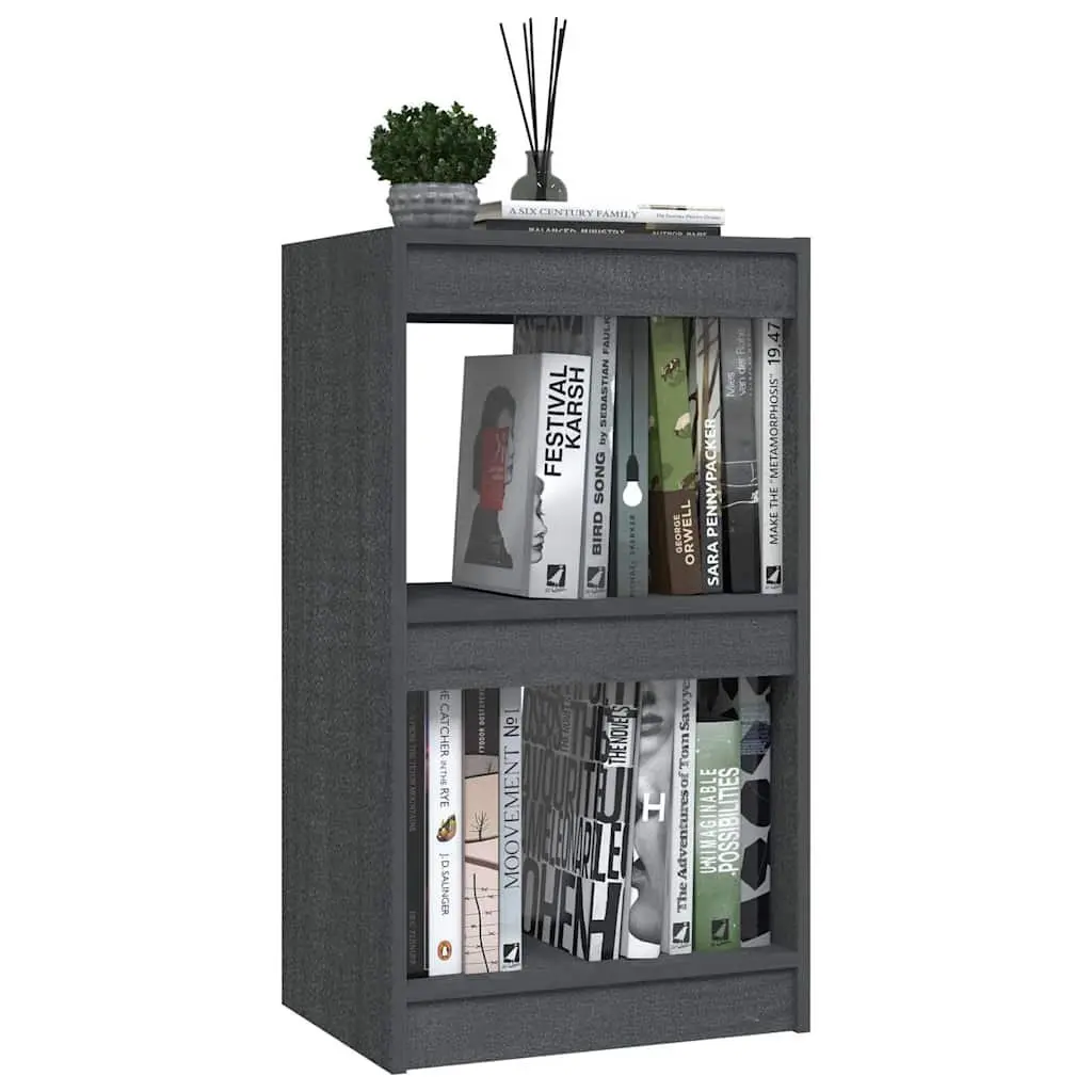 Grey Solid Pinewood Book Shelf Unit 40x30x71.5cm Storage and Display Cabinet