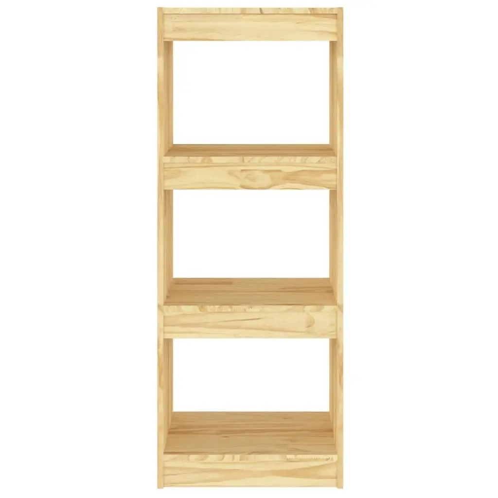 Pinewood Storage Shelf Book Cabinet 3 Compartments Brown 40x30x103.5cm Room Divider
