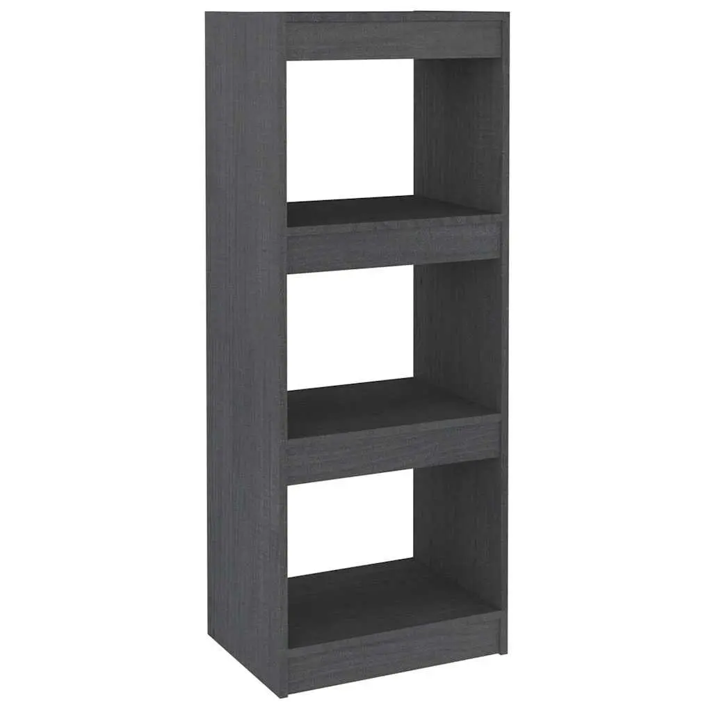 Grey Solid Pinewood Room Divider Book Cabinet 40x30x103.5cm Storage Bookshelf