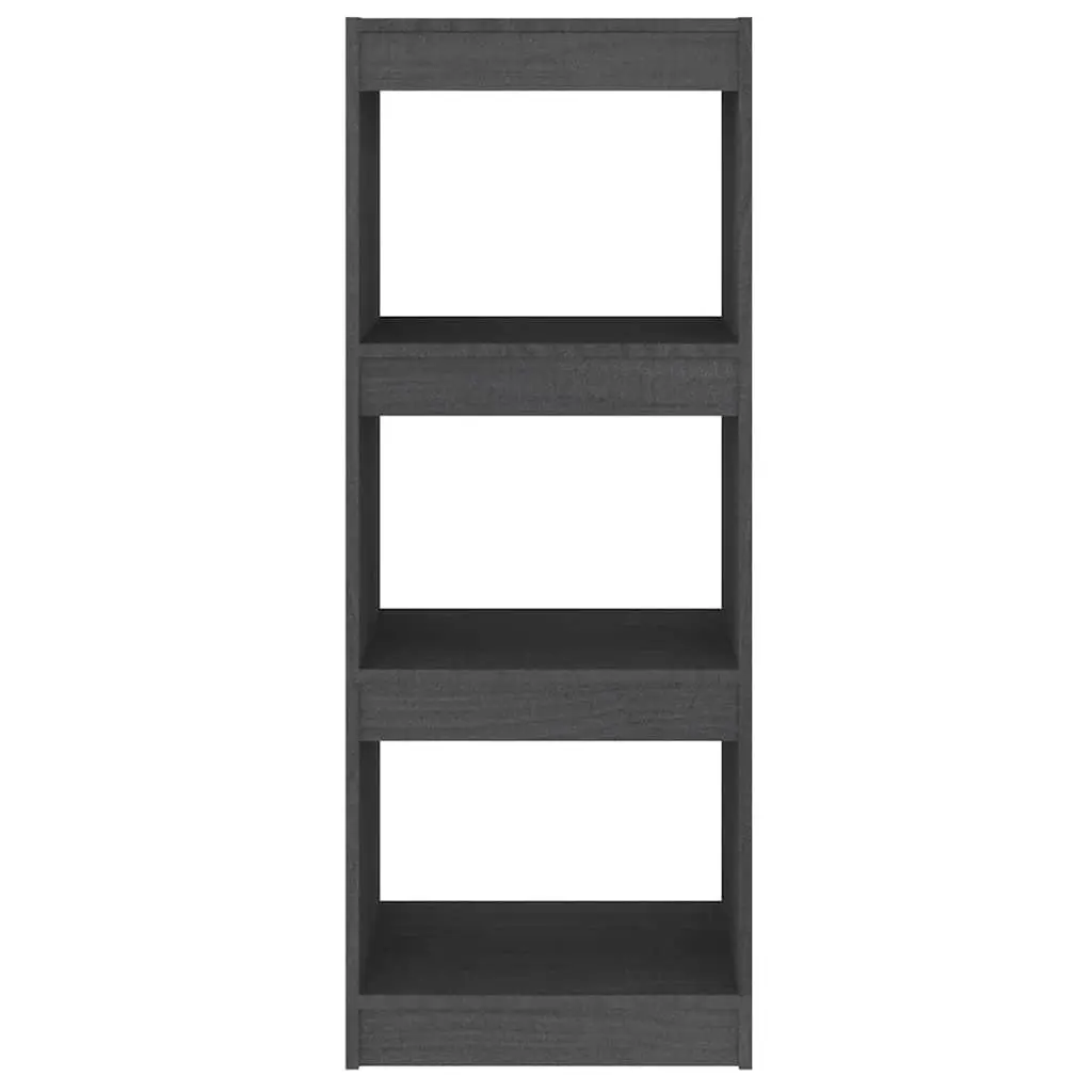 Grey Solid Pinewood Room Divider Book Cabinet 40x30x103.5cm Storage Bookshelf