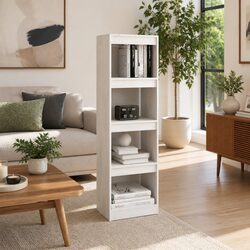 Practical White Room Divider Book Cabinet 40x30x135.5 cm