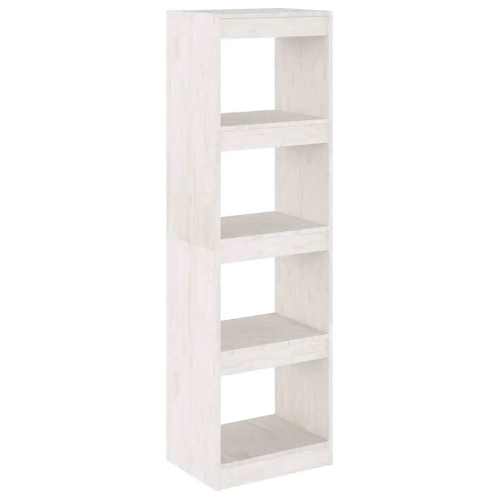 Pinewood Book Storage Cabinet Room Divider White 40x30x135.5 cm Shelving Unit