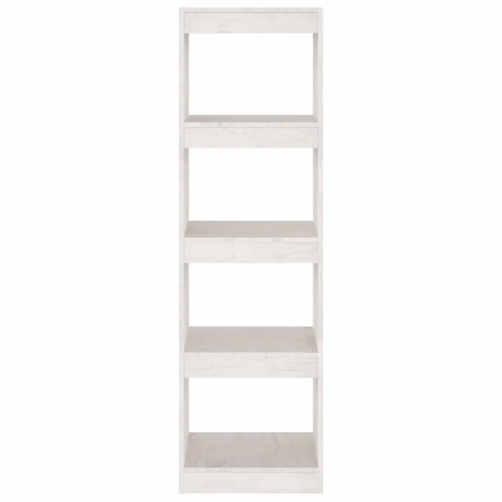 Pinewood Book Storage Cabinet Room Divider White 40x30x135.5 cm Shelving Unit