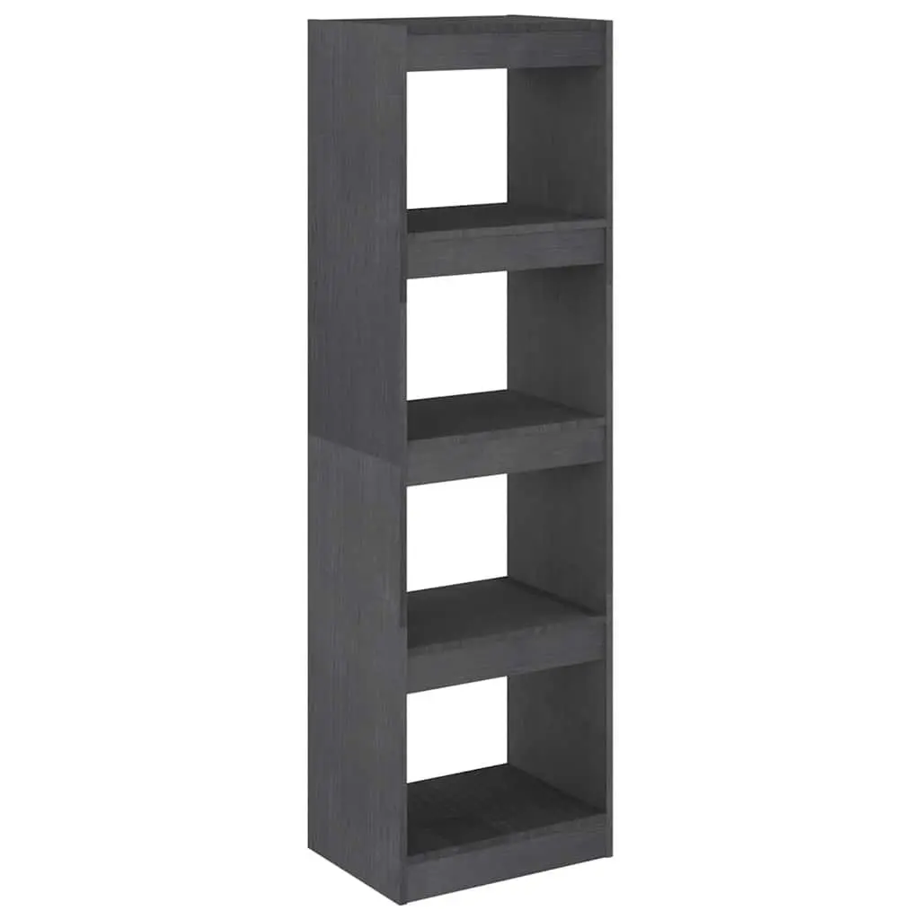 Book Cabinet Room Divider Pinewood 40 x 30 x 135.5 cm Grey