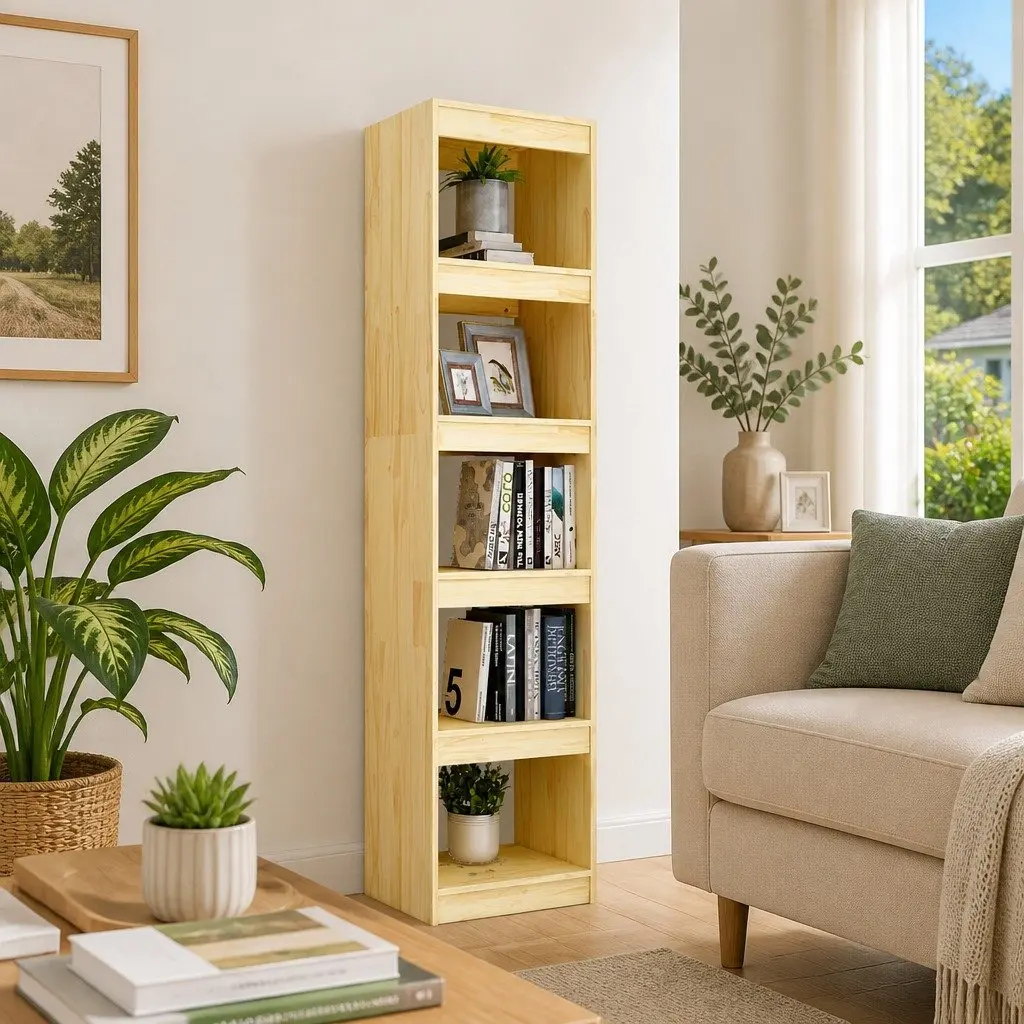 Book Cabinet Solid Pinewood 40x30x167.5 cm Brown Room Divider Bookshelf