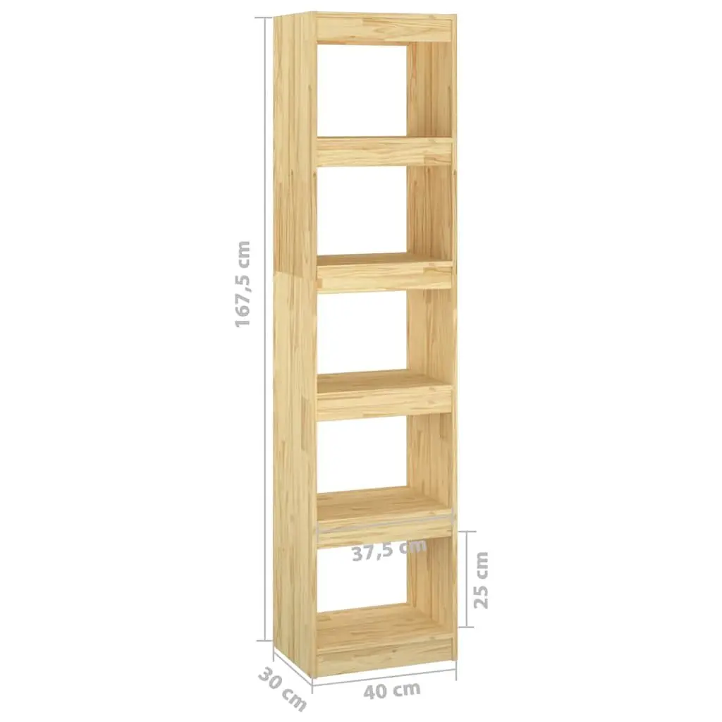 Book Cabinet Solid Pinewood 40x30x167.5 cm Brown Room Divider Bookshelf