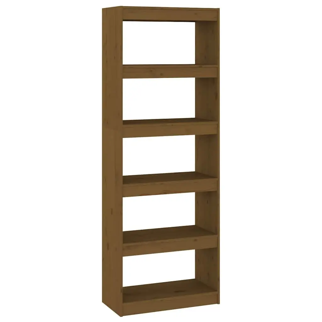 Book Cabinet Solid Pine Wood Honey Brown 60x30x167.5cm Room Divider Bookshelf