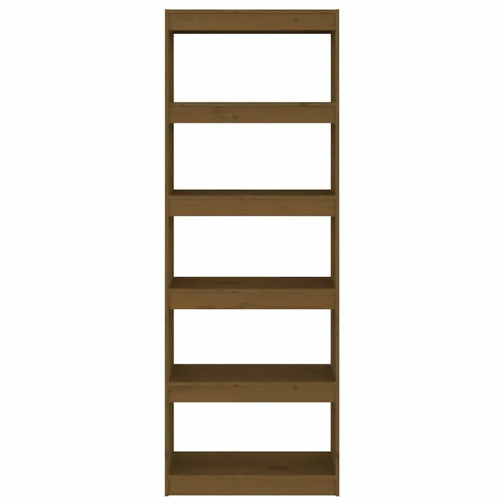 Book Cabinet Solid Pine Wood Honey Brown 60x30x167.5cm Room Divider Bookshelf
