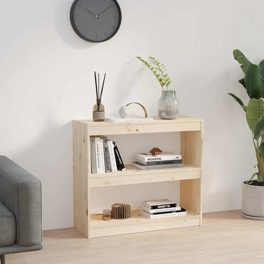 Solid Wood Pine Book Cabinet Room Divider 80x30x71.5 cm Storage Shelving