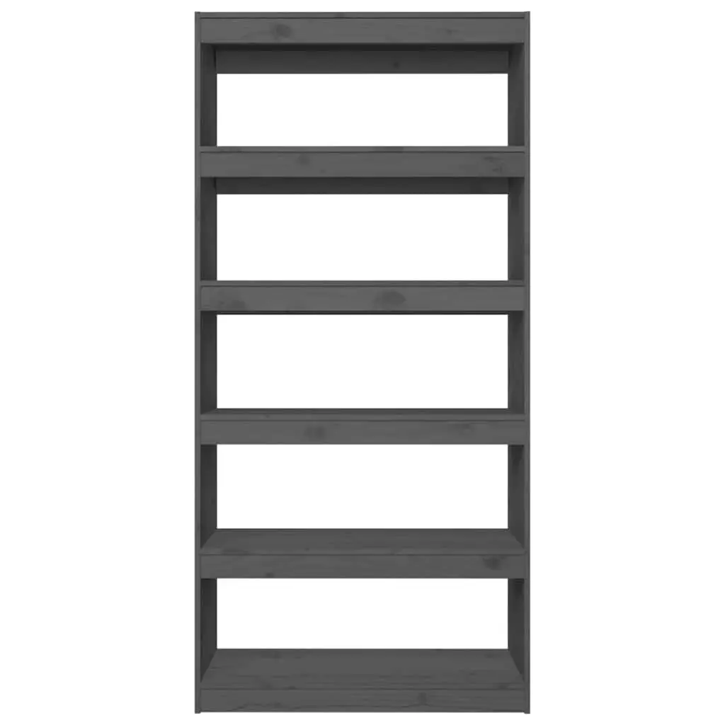 Book Cabinet Solid Pine Wood 80x30x167.4 cm Grey Room Divider