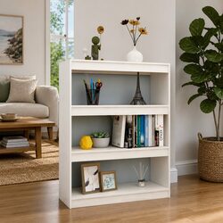 Functional White Book Cabinet 100x30x103 cm for Every Room