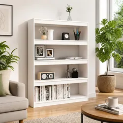 Wooden Storage Shelf for Home: 100x30x135.5cm White Cabinet