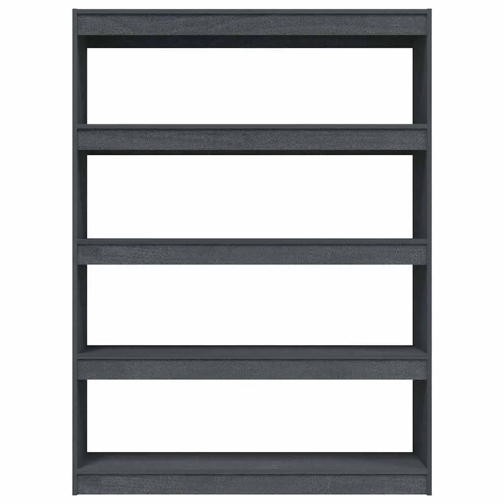 Book Cabinet Solid Pinewood 100x30x1355 cm Grey Room Divider Standing Shelf