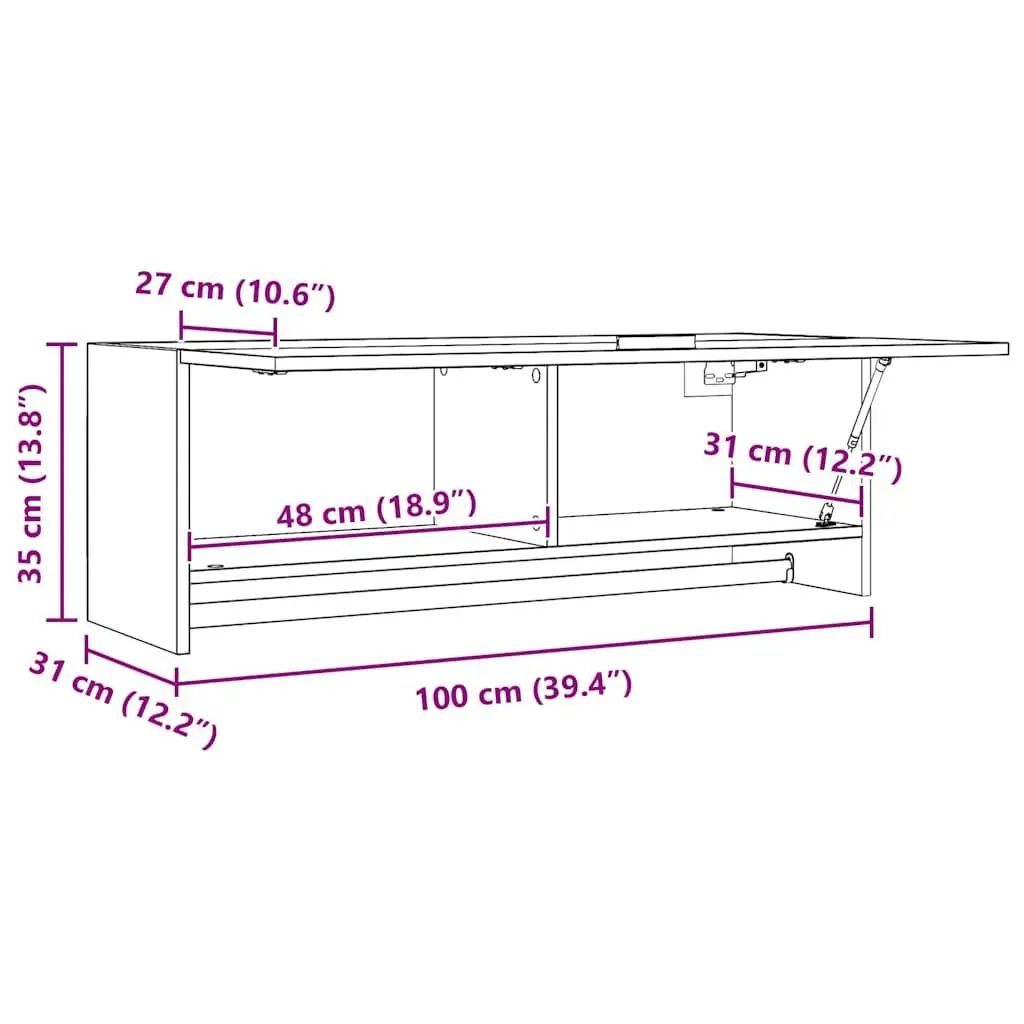 White Wardrobe Cabinet 100x32.5x35 cm