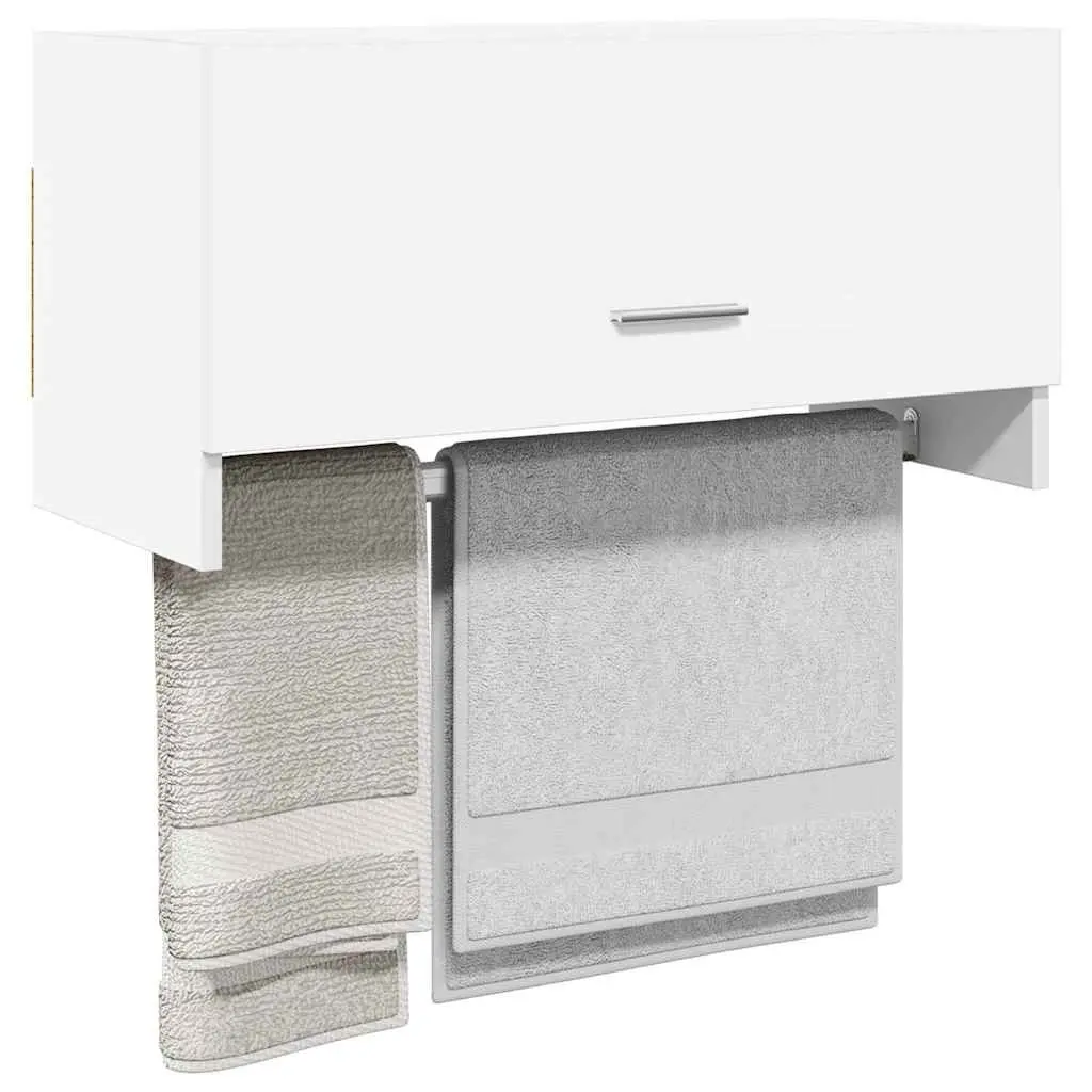 Wardrobe Engineered Wood White with Hanger Bar Large Compartment 70x32.5x35cm