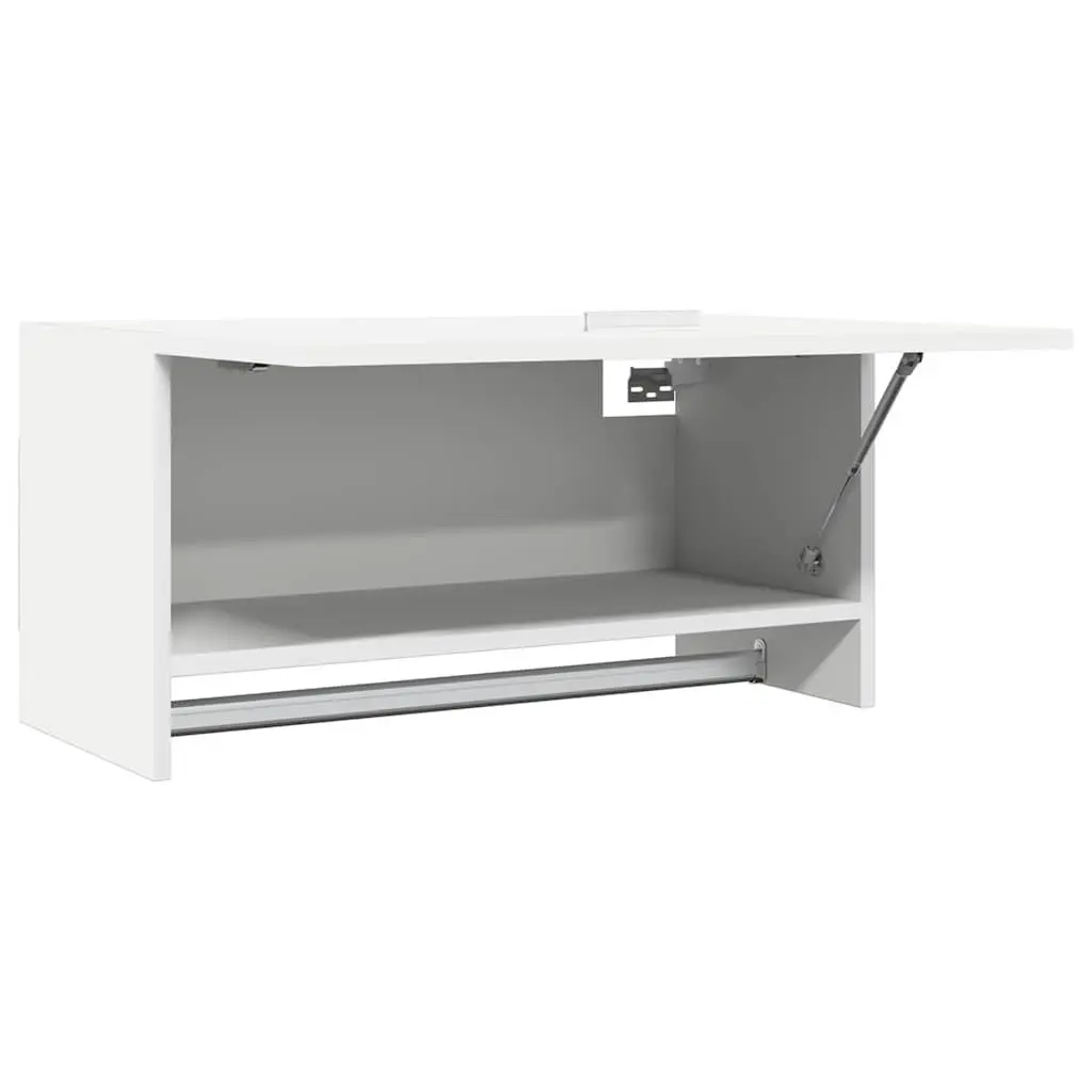 Wardrobe Engineered Wood White with Hanger Bar Large Compartment 70x32.5x35cm