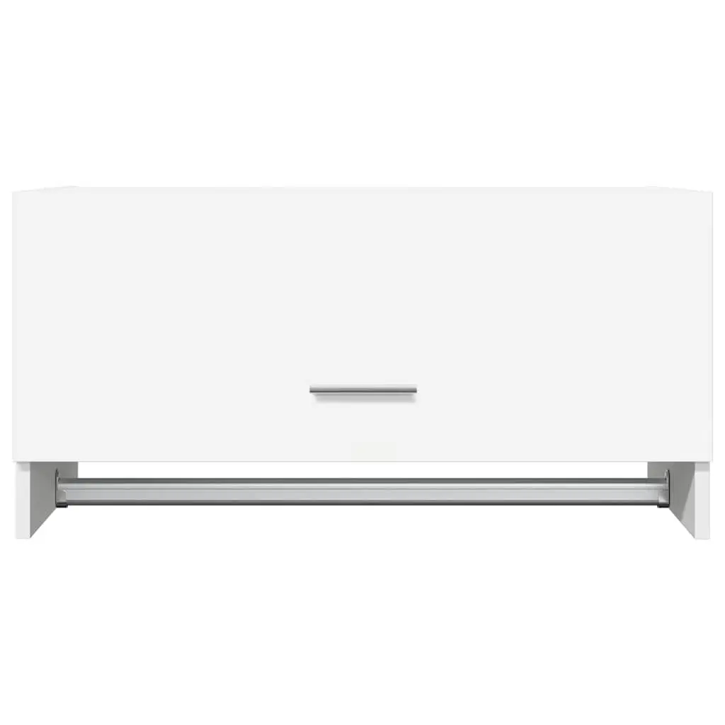 Wardrobe Engineered Wood White with Hanger Bar Large Compartment 70x32.5x35cm
