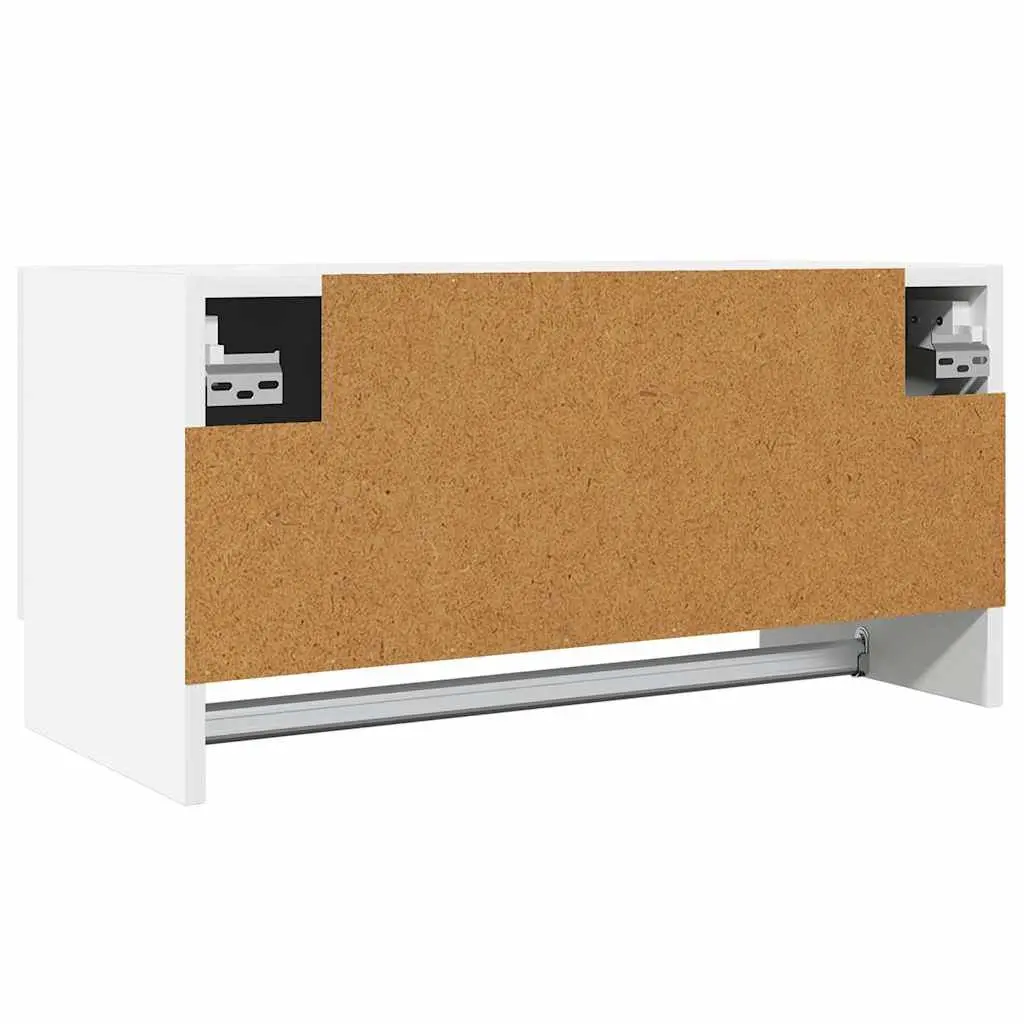 Wardrobe Engineered Wood White with Hanger Bar Large Compartment 70x32.5x35cm