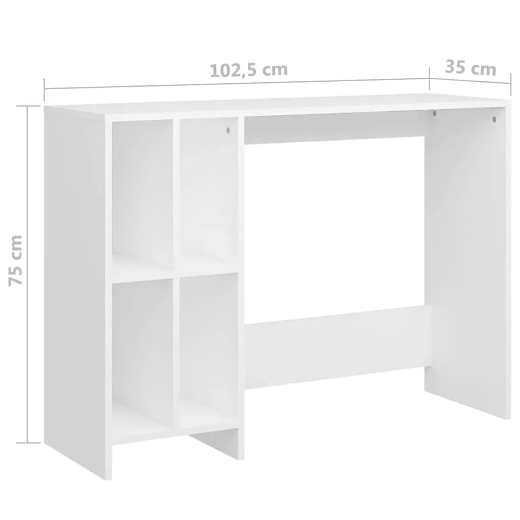 Notebook Desk Engineered Wood Compact White