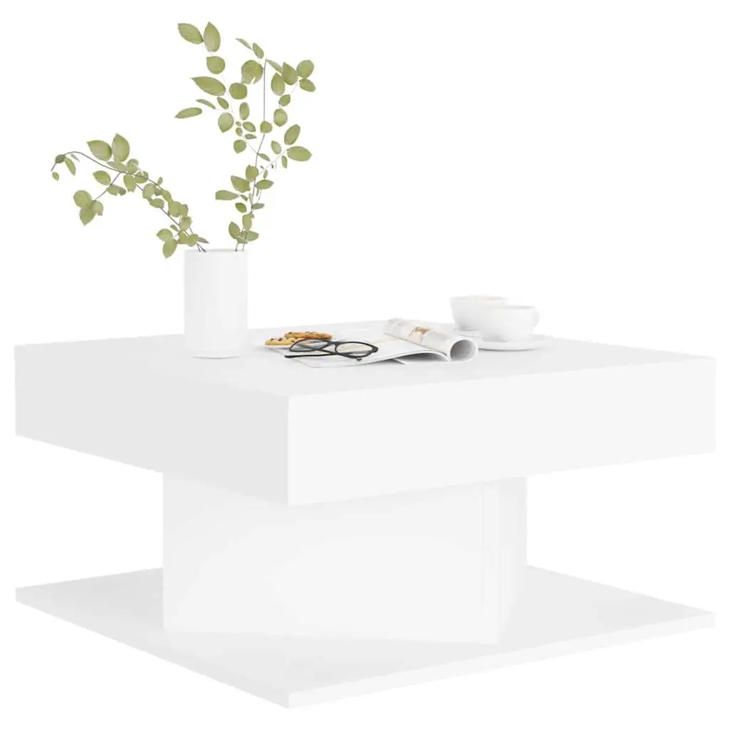 Coffee Table White 57x57x30 cm Living Room Accent Side Table Engineered Wood