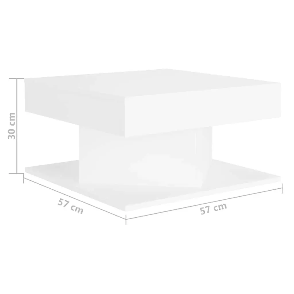 Coffee Table White 57x57x30 cm Living Room Accent Side Table Engineered Wood