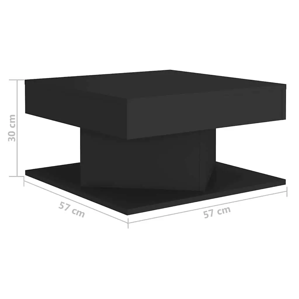 Coffee Table Engineered Wood Black Square 57L x 57W x 30H cm
