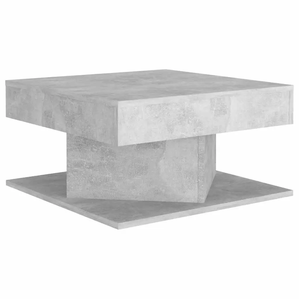 Coffee Table Engineered Wood Grey 57x57x30cm Concrete Effect with Side Storage