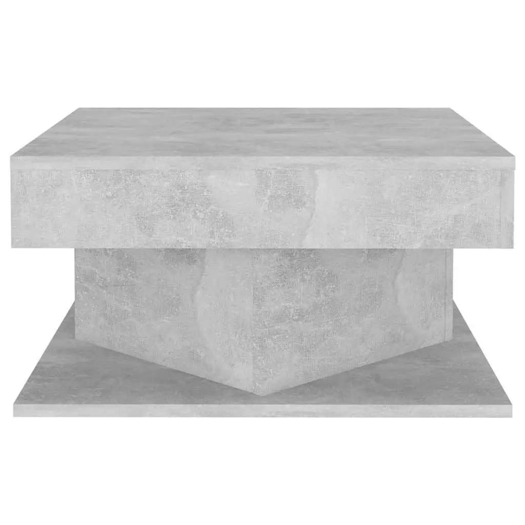 Coffee Table Engineered Wood Grey 57x57x30cm Concrete Effect with Side Storage