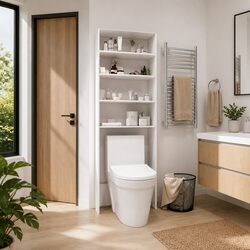 White Storage Cabinet for Laundry Room