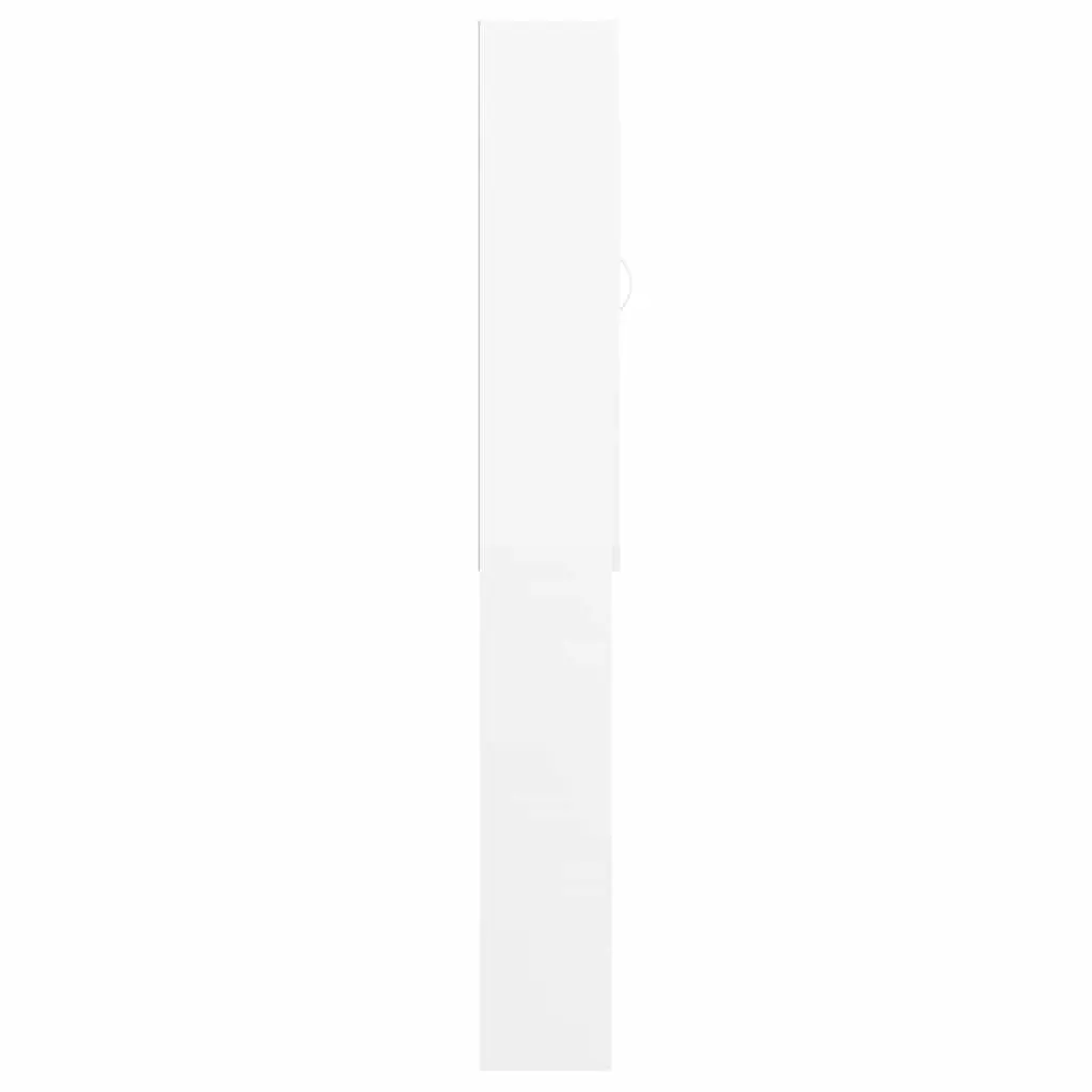 Washing Machine Cabinet Engineered Wood Tall Storage Organiser White 64x25.5x190 cm