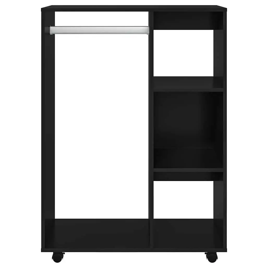 Wardrobe Cabinet Engineered Wood 80x40x110 cm Black Open Compartment Shelves