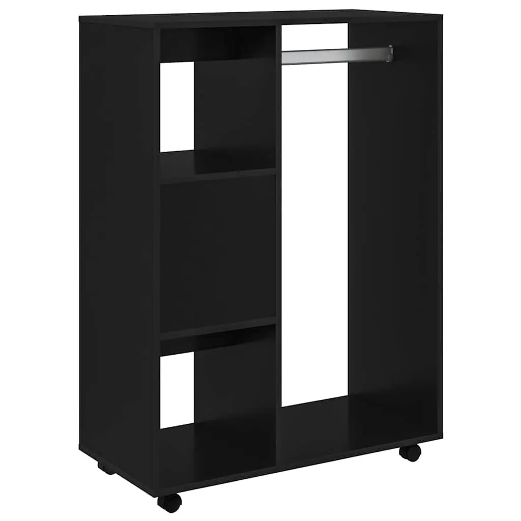 Wardrobe Cabinet Engineered Wood 80x40x110 cm Black Open Compartment Shelves