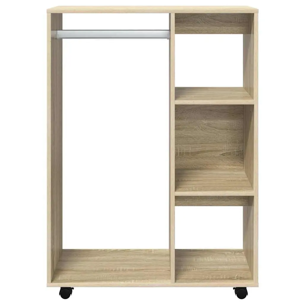 Engineered Wood Wardrobe Bedroom Storage Cabinet Open Compartment Brown 80W x 40D x 110H cm