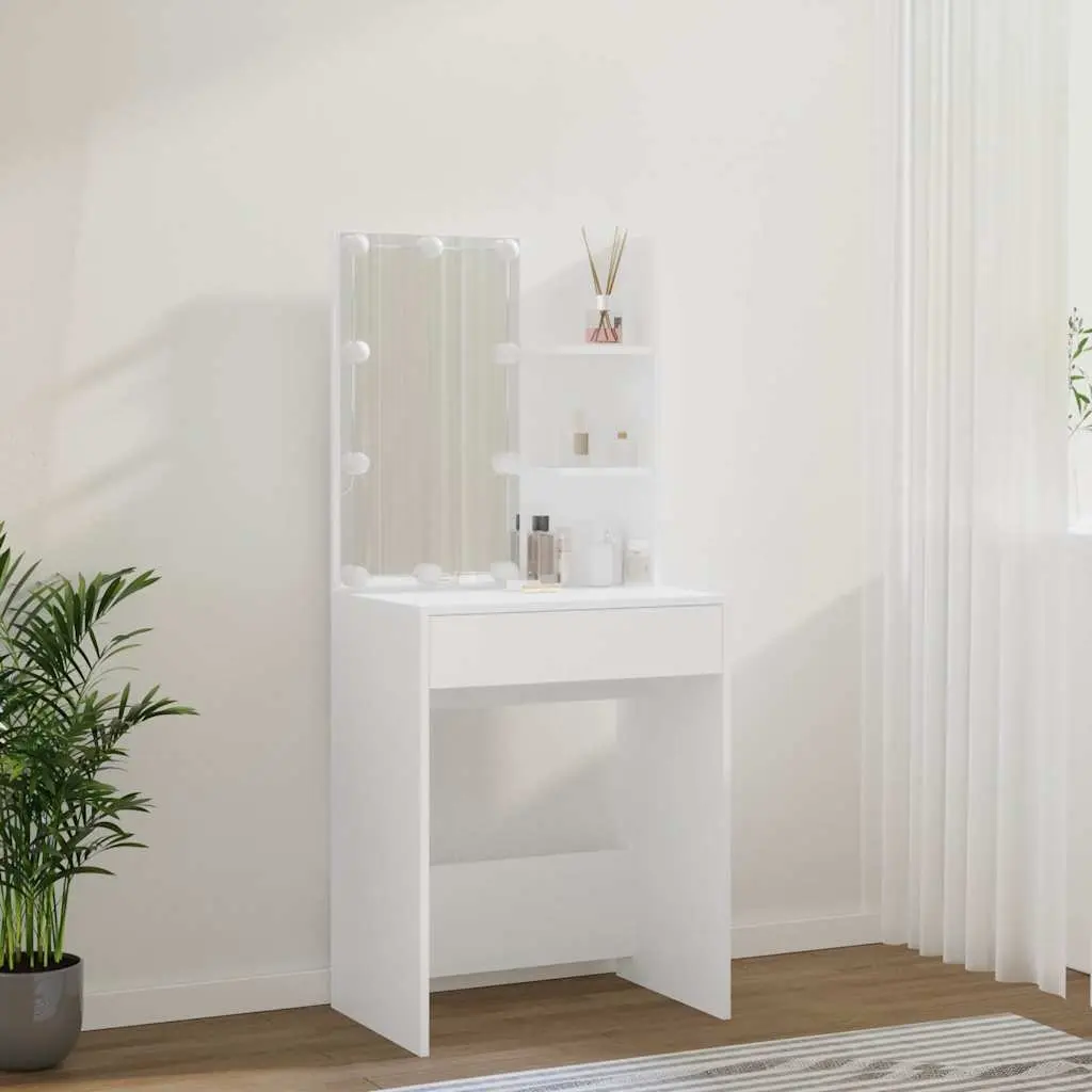 White Dressing Table with LED Lights