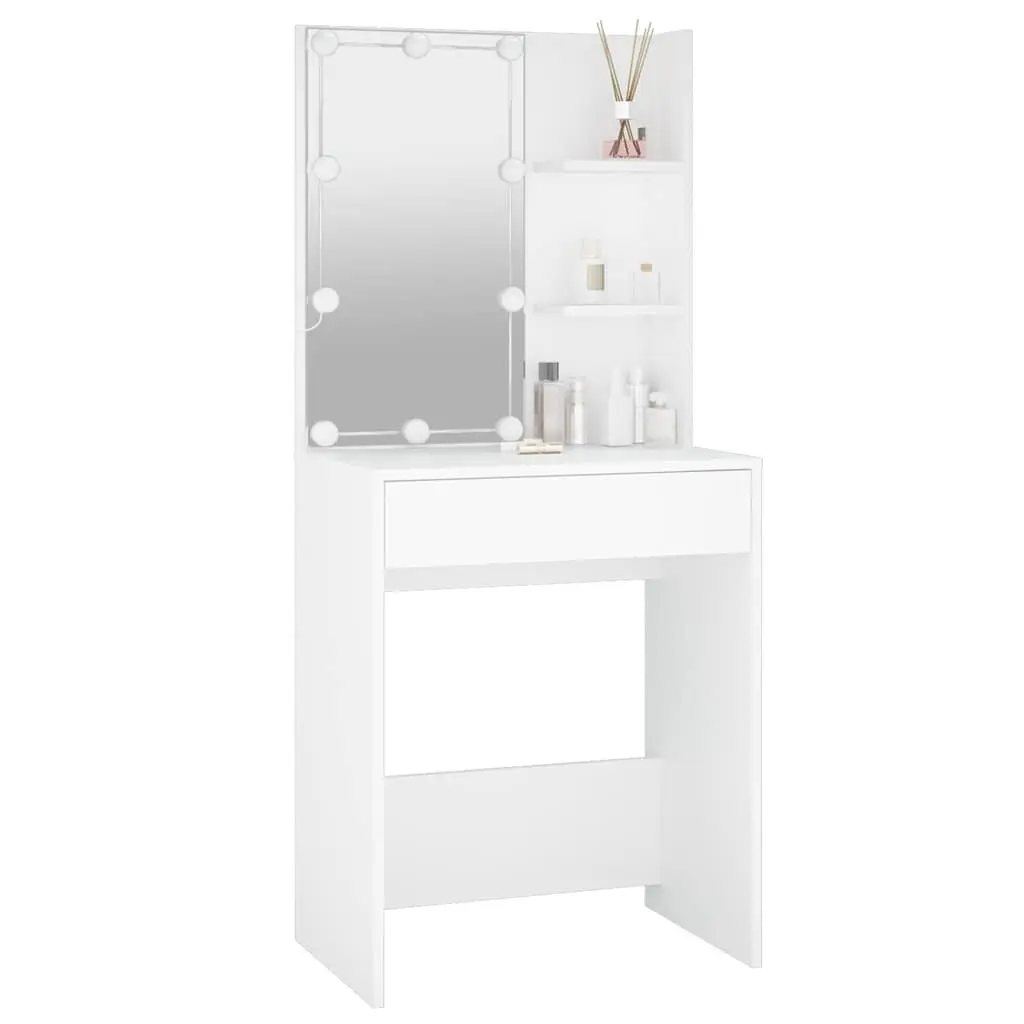 White Dressing Table with LED Lights