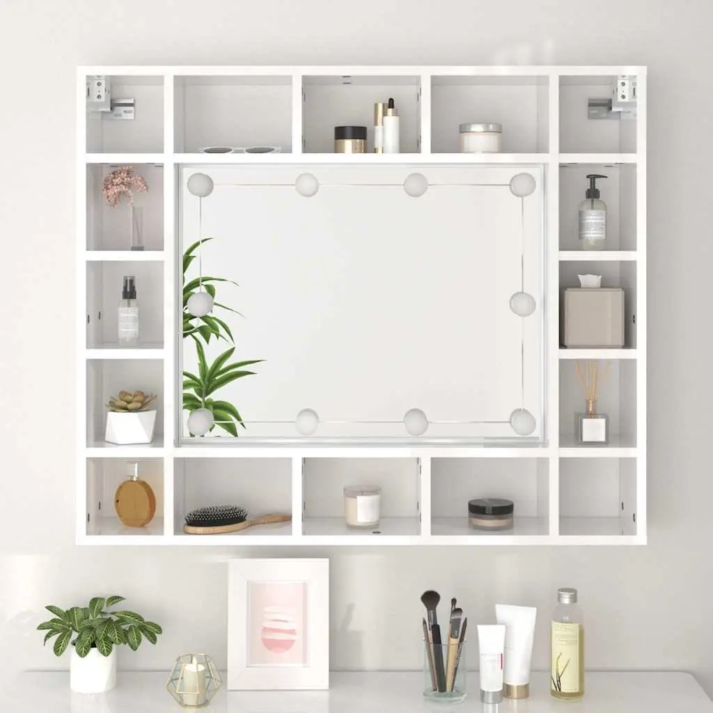 LED Mirror Cabinet for Easy Bathroom Storage 91x15x76.5cm