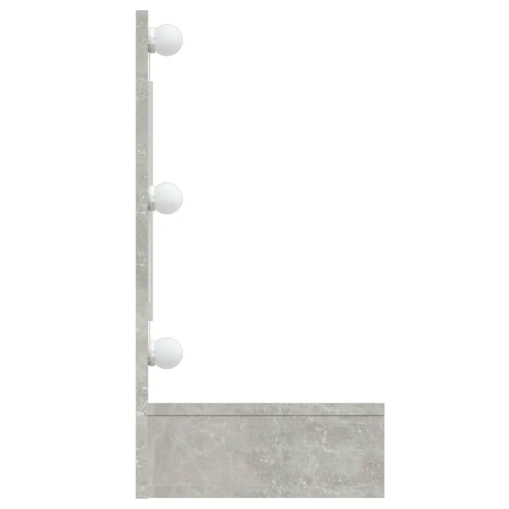 Mirror Cabinet LED Lights Engineered Wood 90 x 31.5 x 62 cm Concrete Grey