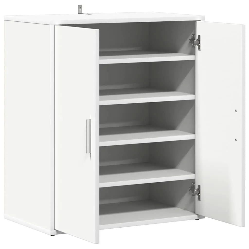 Shoe Cabinet Engineered Wood 60x35x70cm White 5 Shelves Storage Organiser