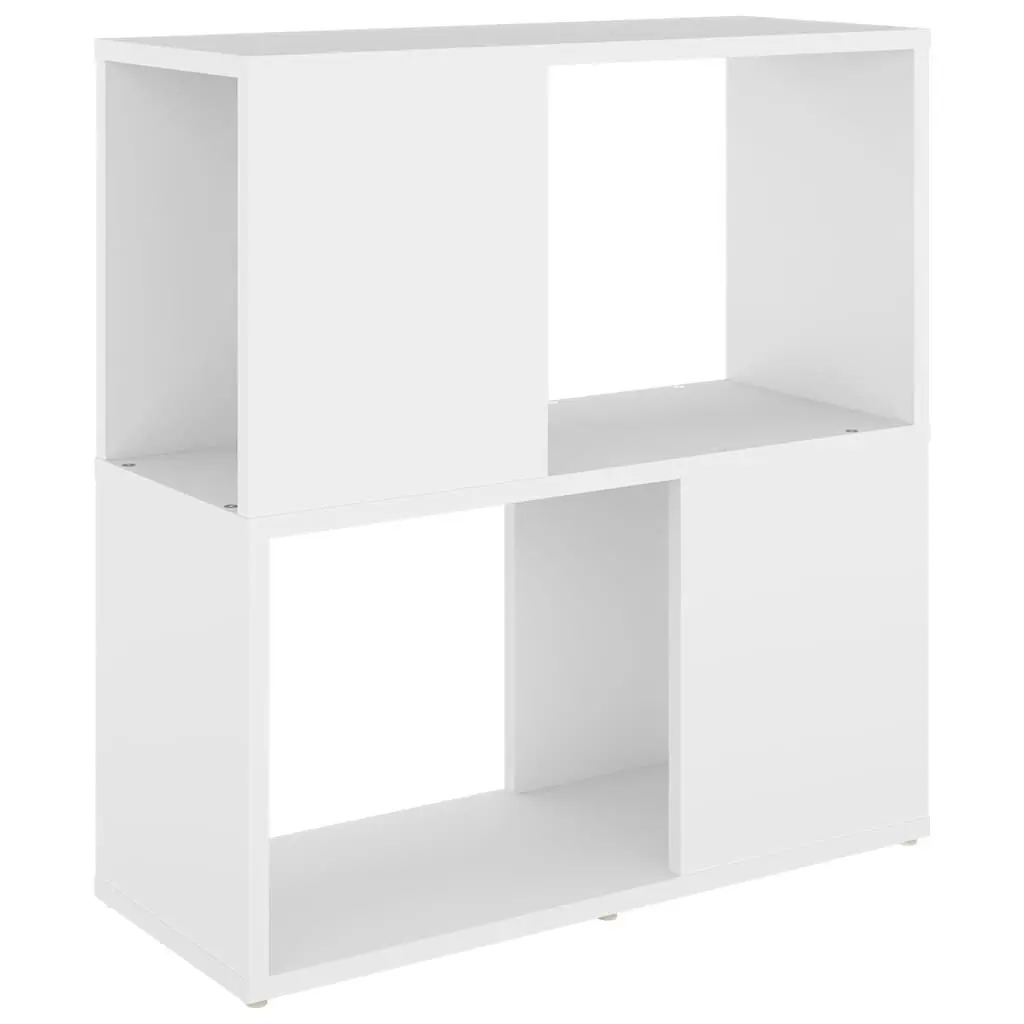 2-Tier White Book Cabinet for Home Use