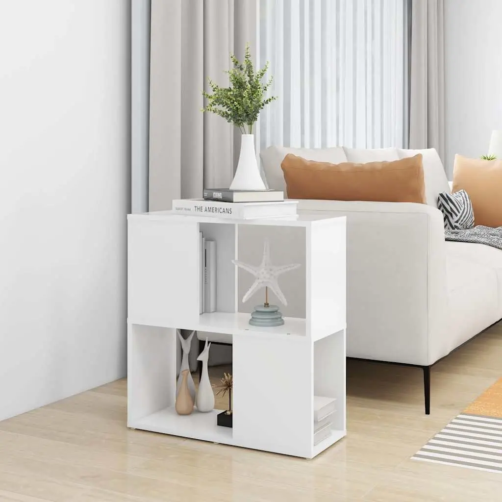 2-Tier White Book Cabinet for Home Use