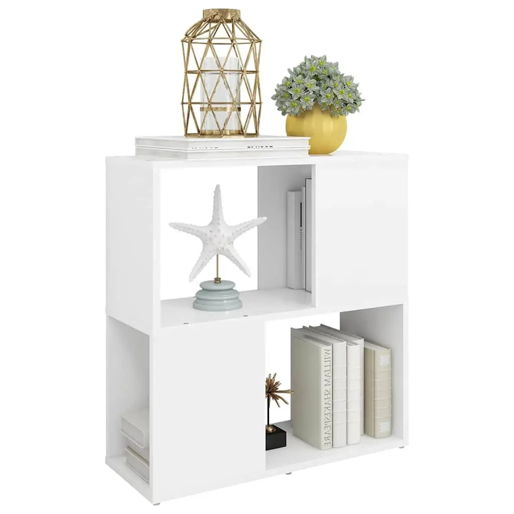 2-Tier White Book Cabinet for Home Use