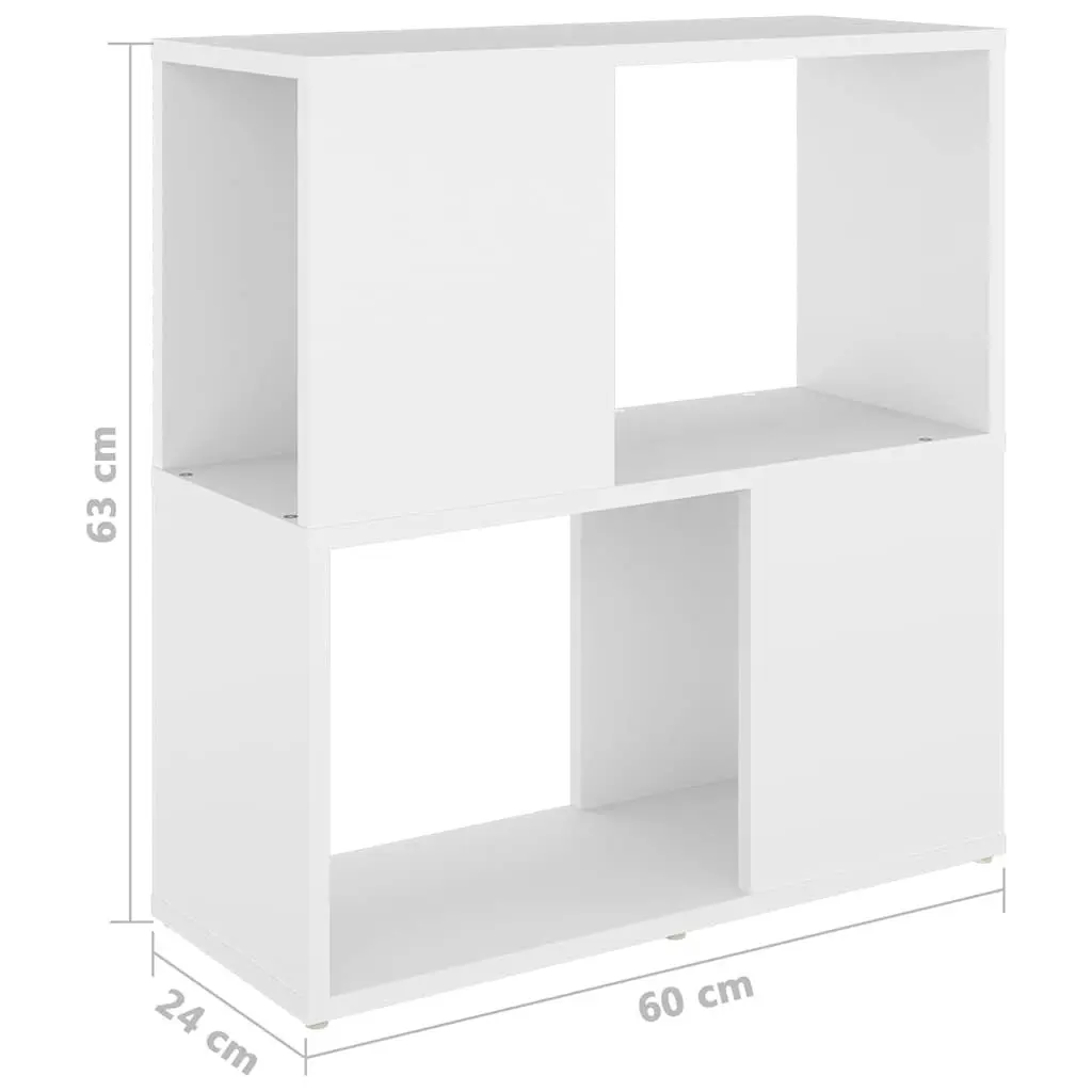 2-Tier White Book Cabinet for Home Use